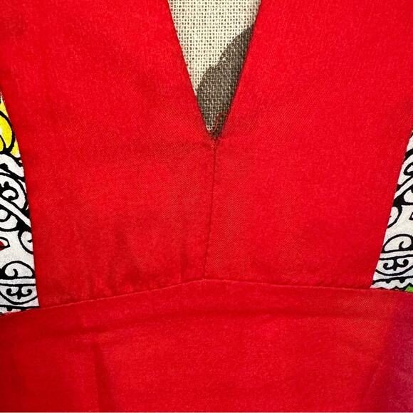 Tibi New York Sz 8 paisley Silk Dress Bright Colors Preppy Designer Resort Party - Picture 3 of 16